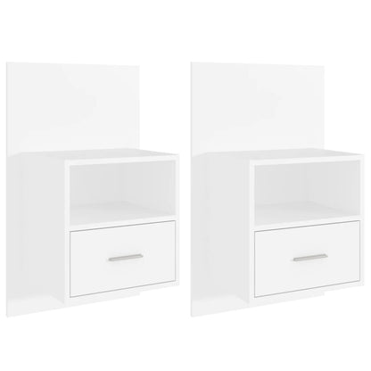811008 vidaXL Wall-mounted Bedside Cabinets 2 pcs White