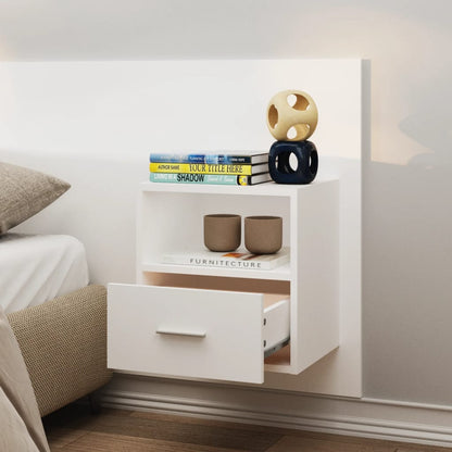 811008 vidaXL Wall-mounted Bedside Cabinets 2 pcs White
