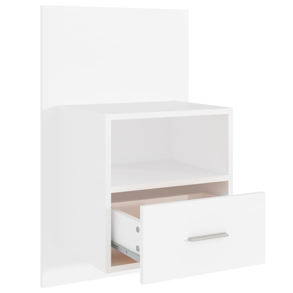 811008 vidaXL Wall-mounted Bedside Cabinets 2 pcs White