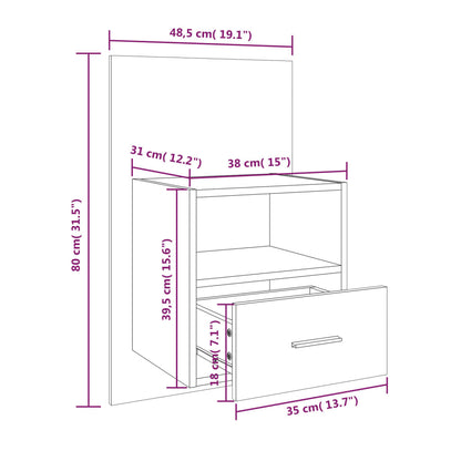 811008 vidaXL Wall-mounted Bedside Cabinets 2 pcs White