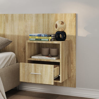 811014 vidaXL Wall-mounted Bedside Cabinets 2 pcs Sonoma Oak