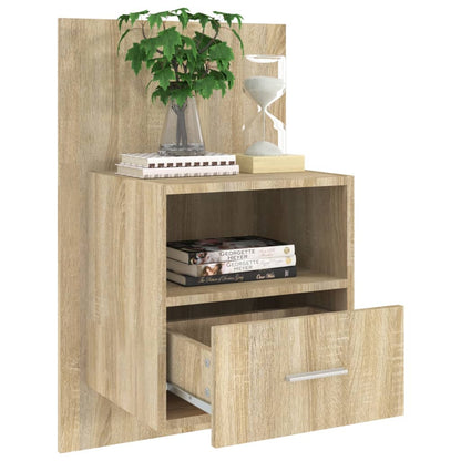 811014 vidaXL Wall-mounted Bedside Cabinets 2 pcs Sonoma Oak