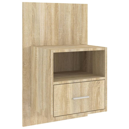 811014 vidaXL Wall-mounted Bedside Cabinets 2 pcs Sonoma Oak