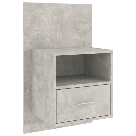 811015 vidaXL Wall-mounted Bedside Cabinet Concrete Grey