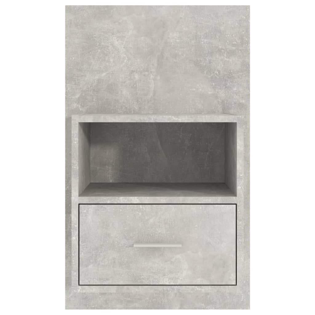 811015 vidaXL Wall-mounted Bedside Cabinet Concrete Grey