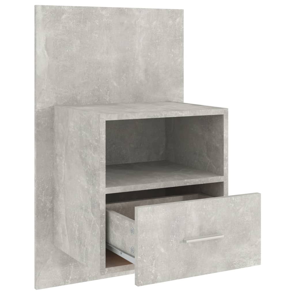811015 vidaXL Wall-mounted Bedside Cabinet Concrete Grey