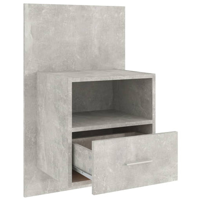 811015 vidaXL Wall-mounted Bedside Cabinet Concrete Grey