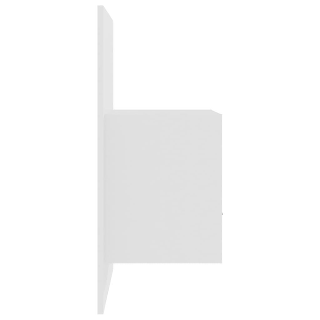 vidaXL Wall-mounted Bedside Cabinet High Gloss White