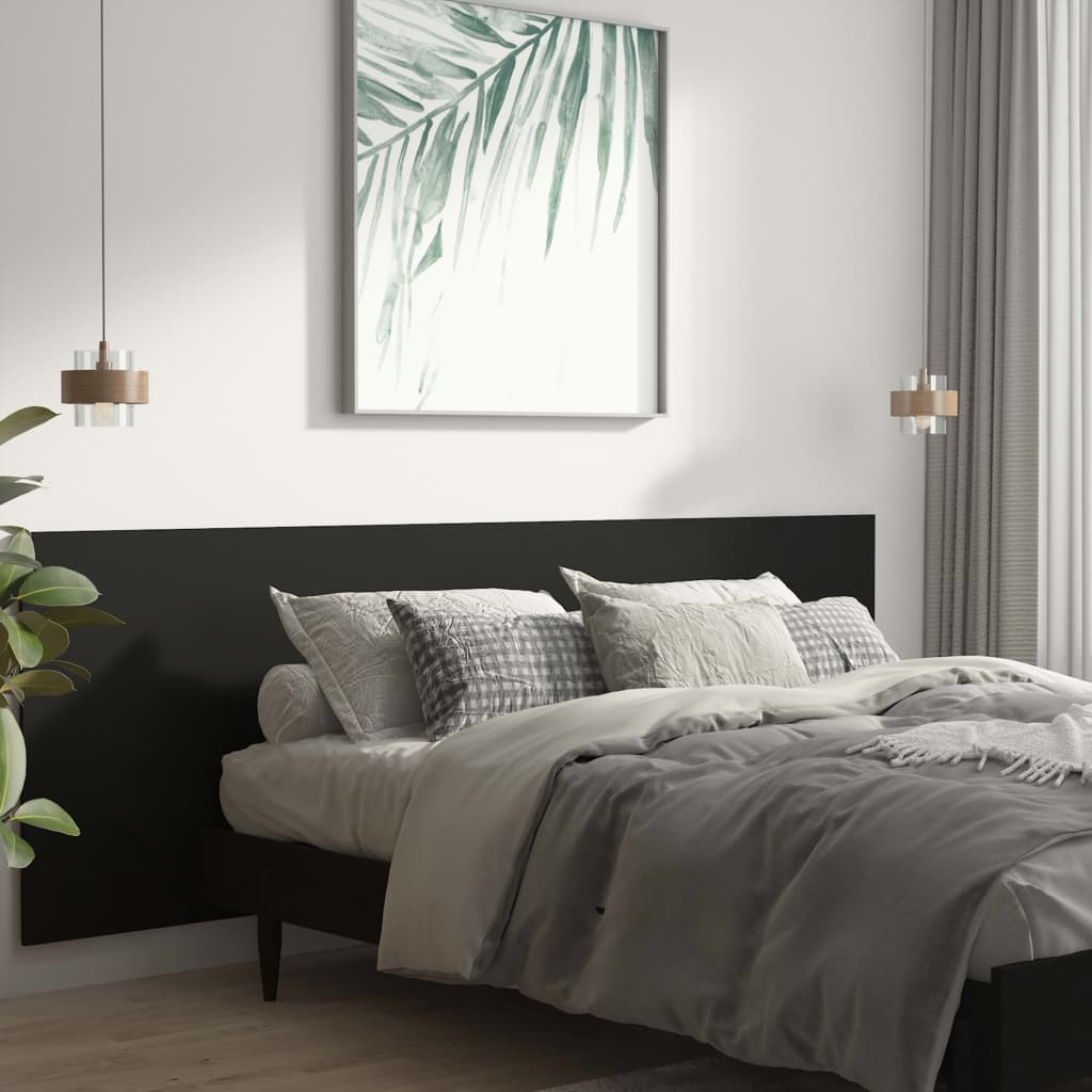811053 vidaXL Wall Headboard Black 240x1,5x80 cm Engineered Wood