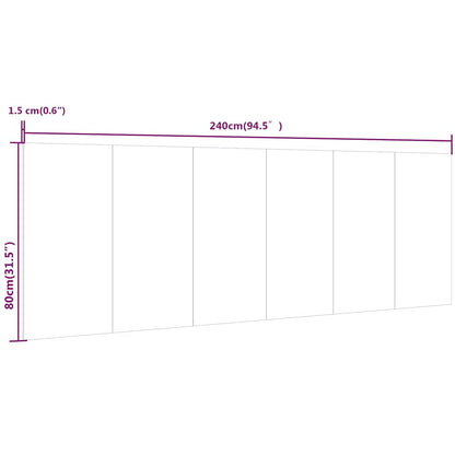 811053 vidaXL Wall Headboard Black 240x1,5x80 cm Engineered Wood