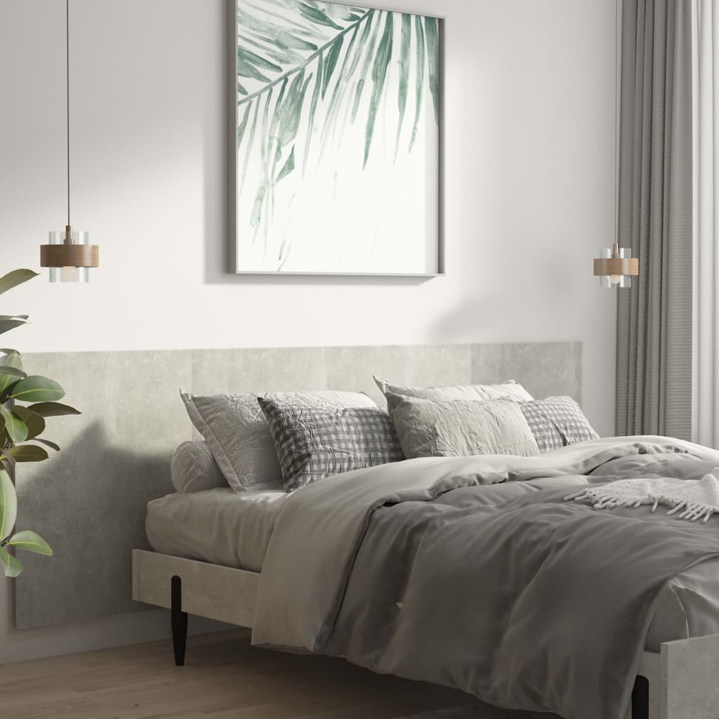 811056 vidaXL Wall Headboard Concrete Grey 240x1,5x80 cm Engineered Wood