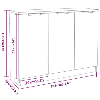 vidaXL Sideboard Concrete Grey 90.5x30x70 cm Engineered Wood
