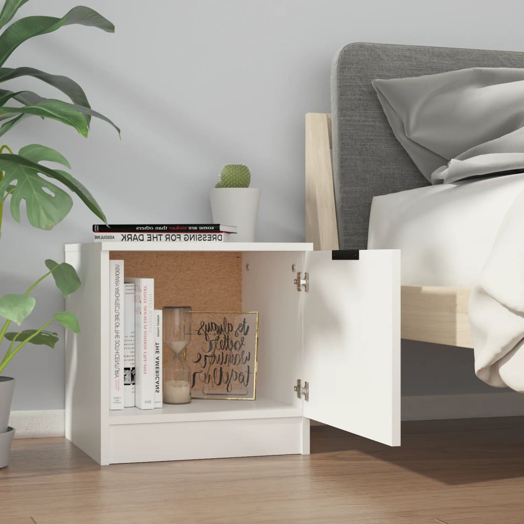 811196 vidaXL Bedside Cabinet White 40x39x40 cm