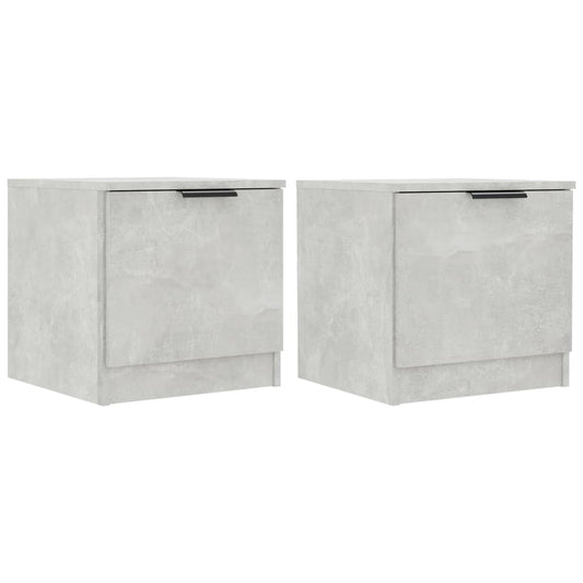 vidaXL Bedside Cabinets 2 pcs Concrete Grey 40x39x40 cm