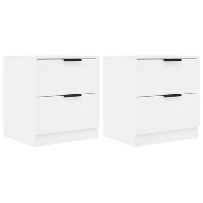 vidaXL Bedside Cabinets 2 pcs White Engineered Wood