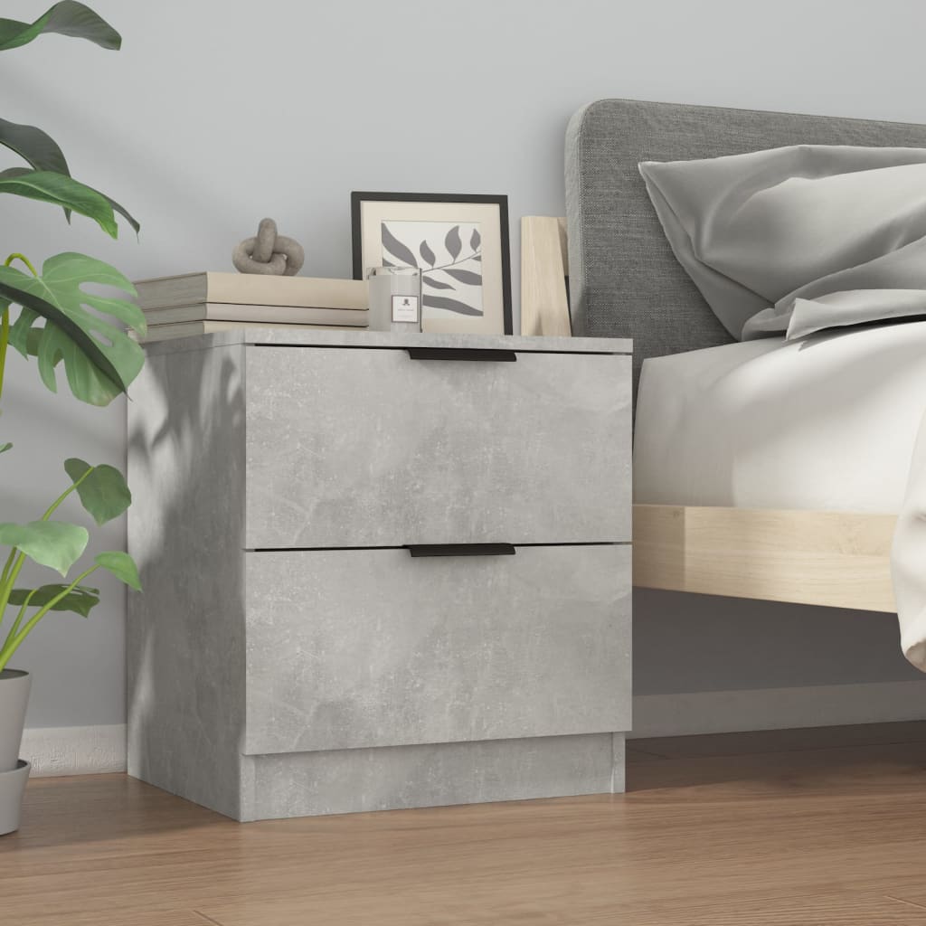 vidaXL Bedside Cabinets 2 pcs Concrete Grey Engineered Wood