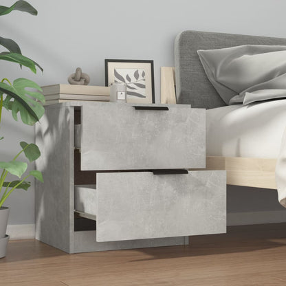 vidaXL Bedside Cabinets 2 pcs Concrete Grey Engineered Wood