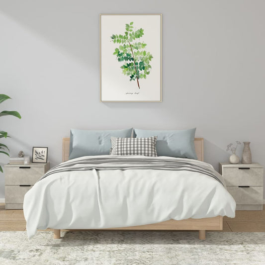 vidaXL Bedside Cabinets 2 pcs Concrete Grey Engineered Wood