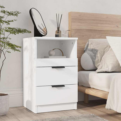 vidaXL Bedside Cabinet White Engineered Wood