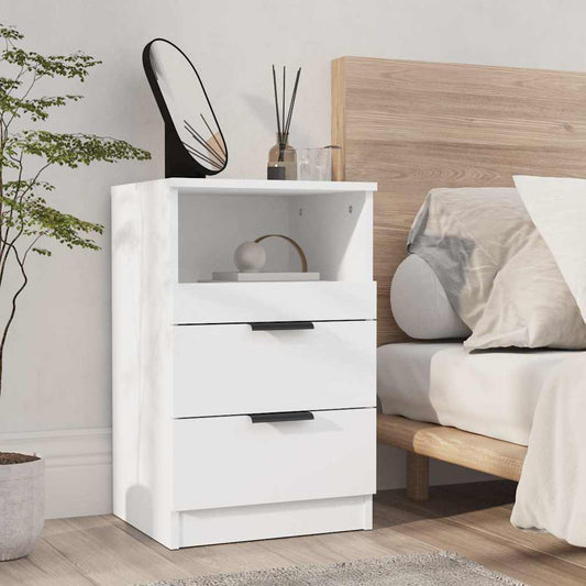 vidaXL Bedside Cabinet White Engineered Wood