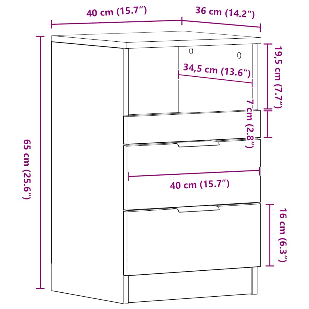 vidaXL Bedside Cabinets 2 pcs Sonoma Oak Engineered Wood