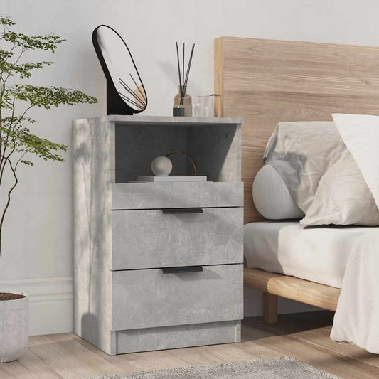 vidaXL Bedside Cabinet Concrete Grey Engineered Wood