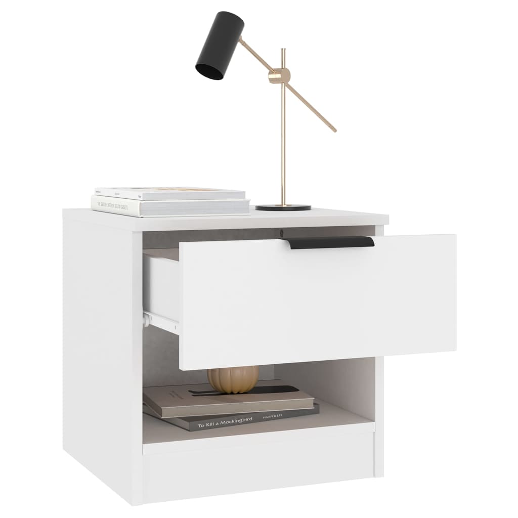 vidaXL Bedside Cabinets 2 pcs White Engineered Wood
