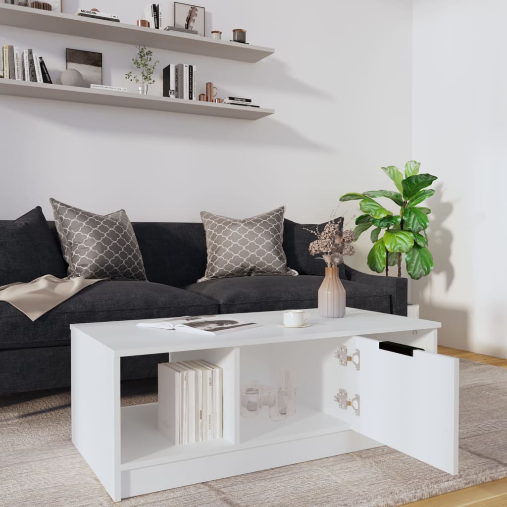 vidaXL Coffee Table White 102x50x36 cm Engineered Wood