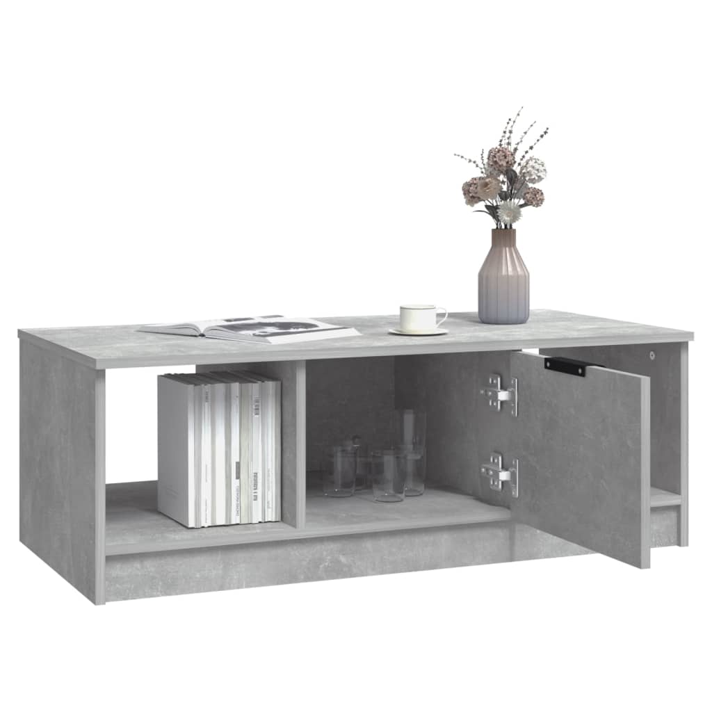 vidaXL Coffee Table Concrete Grey 102x50x36 cm Engineered Wood