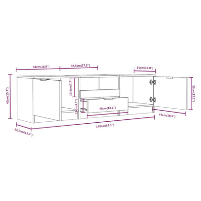 vidaXL TV Cabinet Sonoma Oak 140x35x40 cm Engineered Wood