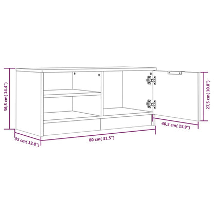 vidaXL 2 Piece TV Cabinet Set White 80x35x36,5 cm Engineered Wood