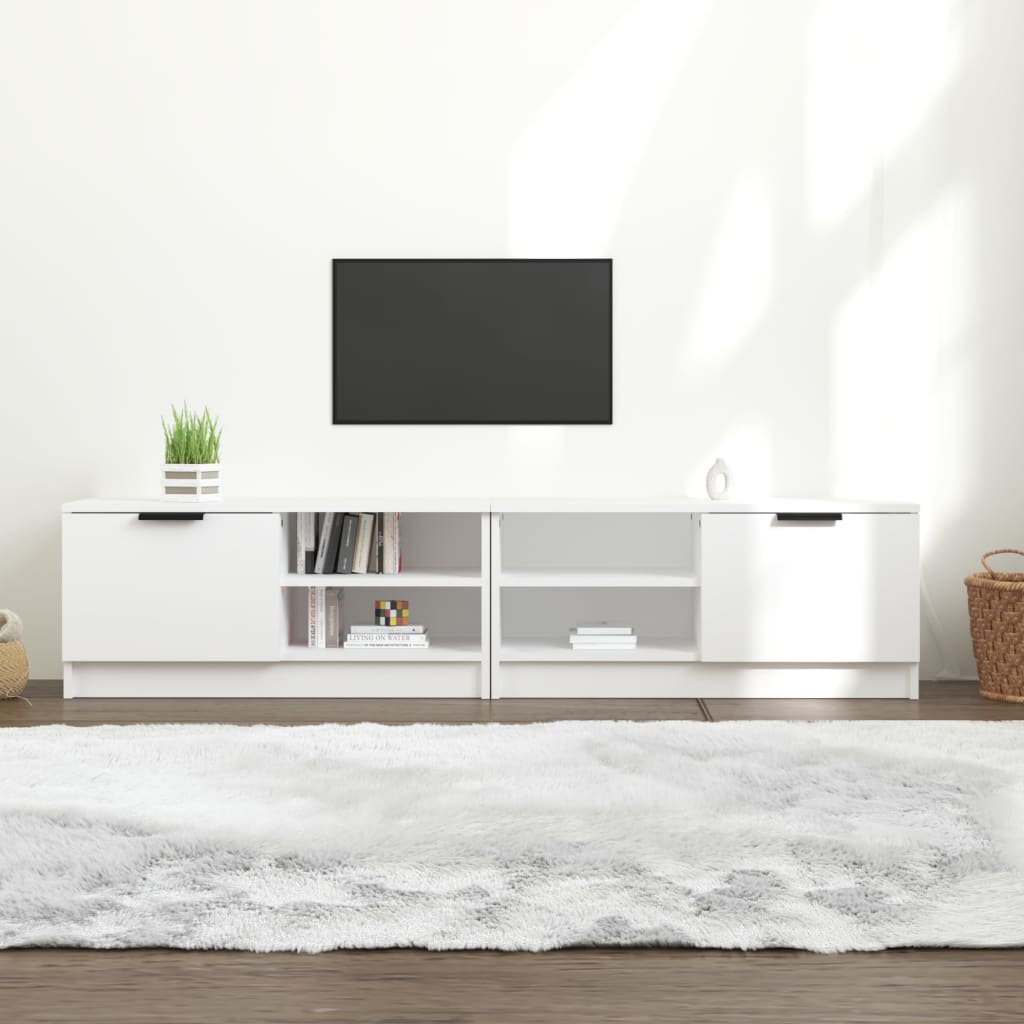 vidaXL 2 Piece TV Cabinet Set White 80x35x36,5 cm Engineered Wood