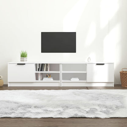 vidaXL 2 Piece TV Cabinet Set White 80x35x36,5 cm Engineered Wood