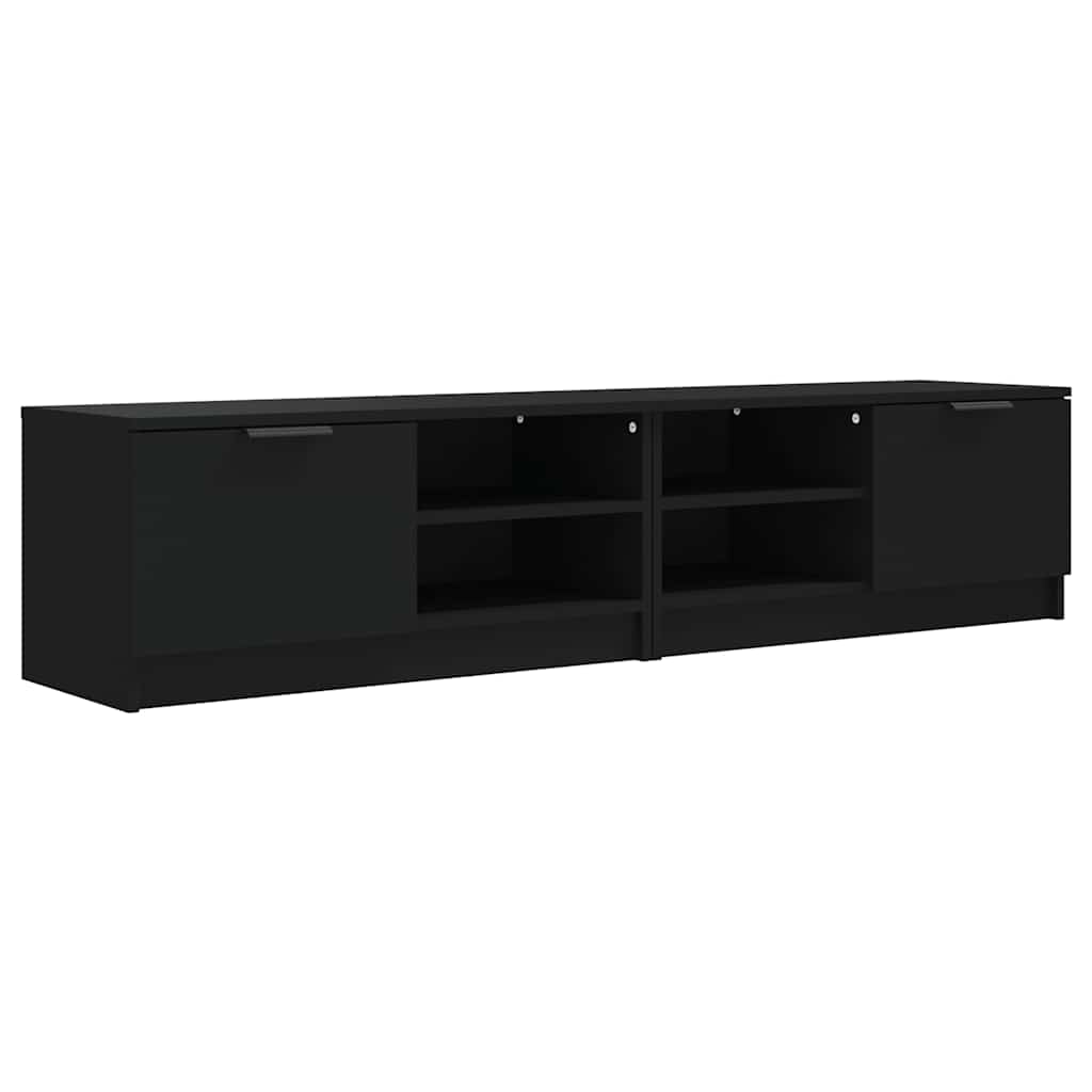 vidaXL TV Cabinet | Set of 2 | Black | Engineered wood | Compact | TV Cabinet