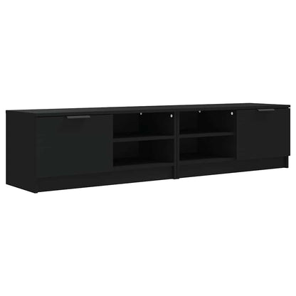 vidaXL TV Cabinet | Set of 2 | Black | Engineered wood | Compact | TV Cabinet