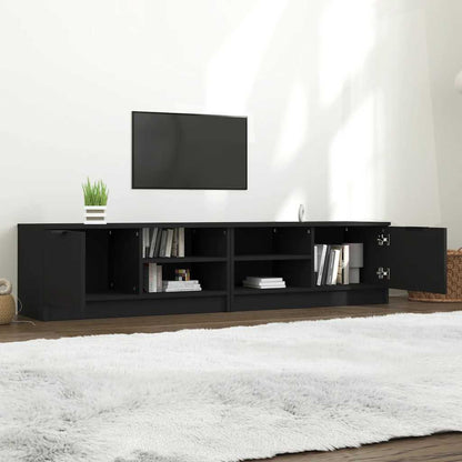 vidaXL 2 Piece TV Cabinet Set Black 80x35x36,5 cm Engineered Wood