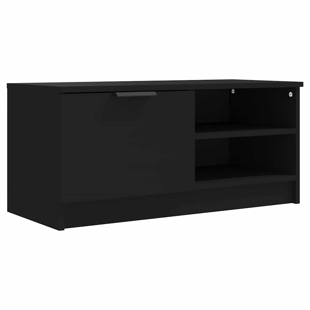 vidaXL TV Cabinet | Set of 2 | Black | Engineered wood | Compact | TV Cabinet