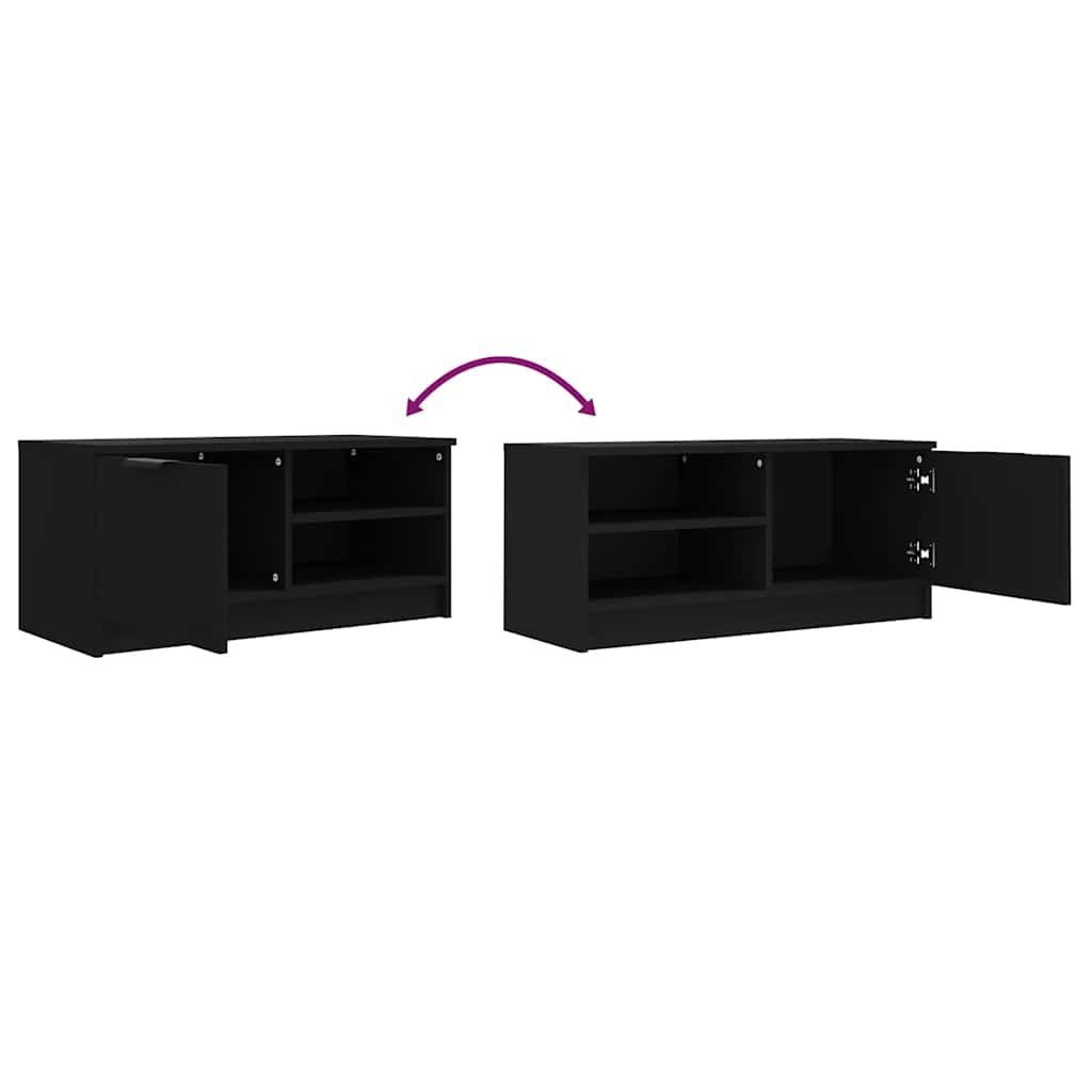 vidaXL TV Cabinet | Set of 2 | Black | Engineered wood | Compact | TV Cabinet