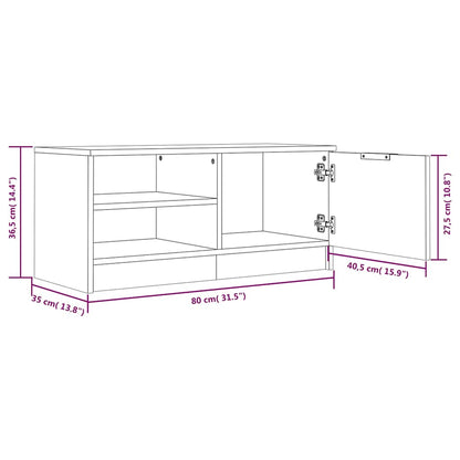 vidaXL TV Cabinet | Set of 2 | Black | Engineered wood | Compact | TV Cabinet