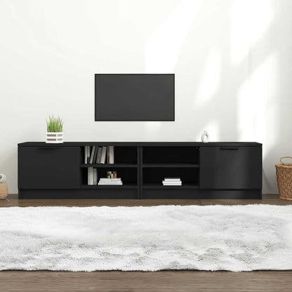 vidaXL TV Cabinet | Set of 2 | Black | Engineered wood | Compact | TV Cabinet