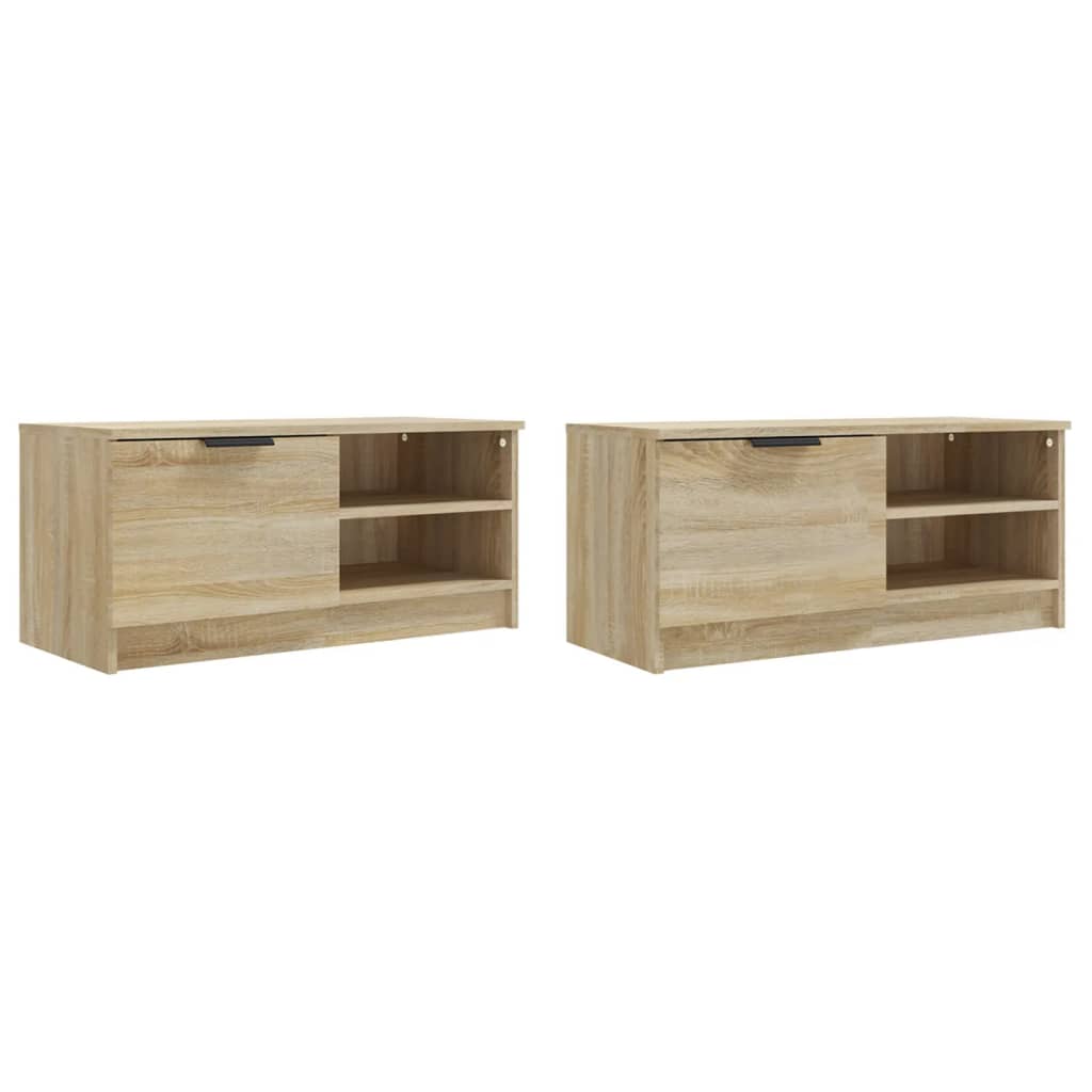 vidaXL 2 Piece TV Cabinet Set Sonoma Oak 80x35x36,5 cm Engineered Wood