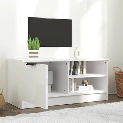 vidaXL TV Cabinet High Gloss White 80x35x36,5 cm Engineered Wood