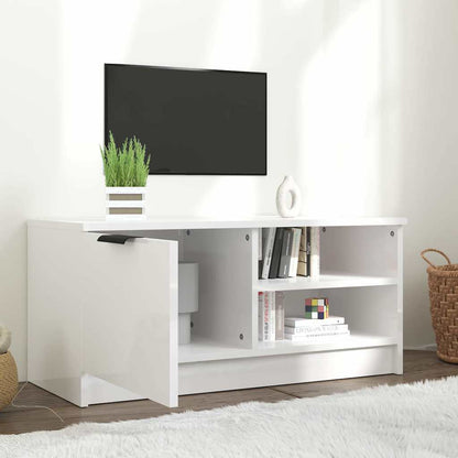 vidaXL TV Cabinet High Gloss White 80x35x36,5 cm Engineered Wood