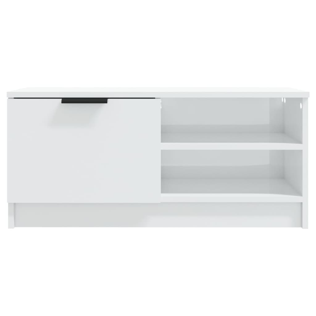 vidaXL TV Cabinet High Gloss White 80x35x36,5 cm Engineered Wood