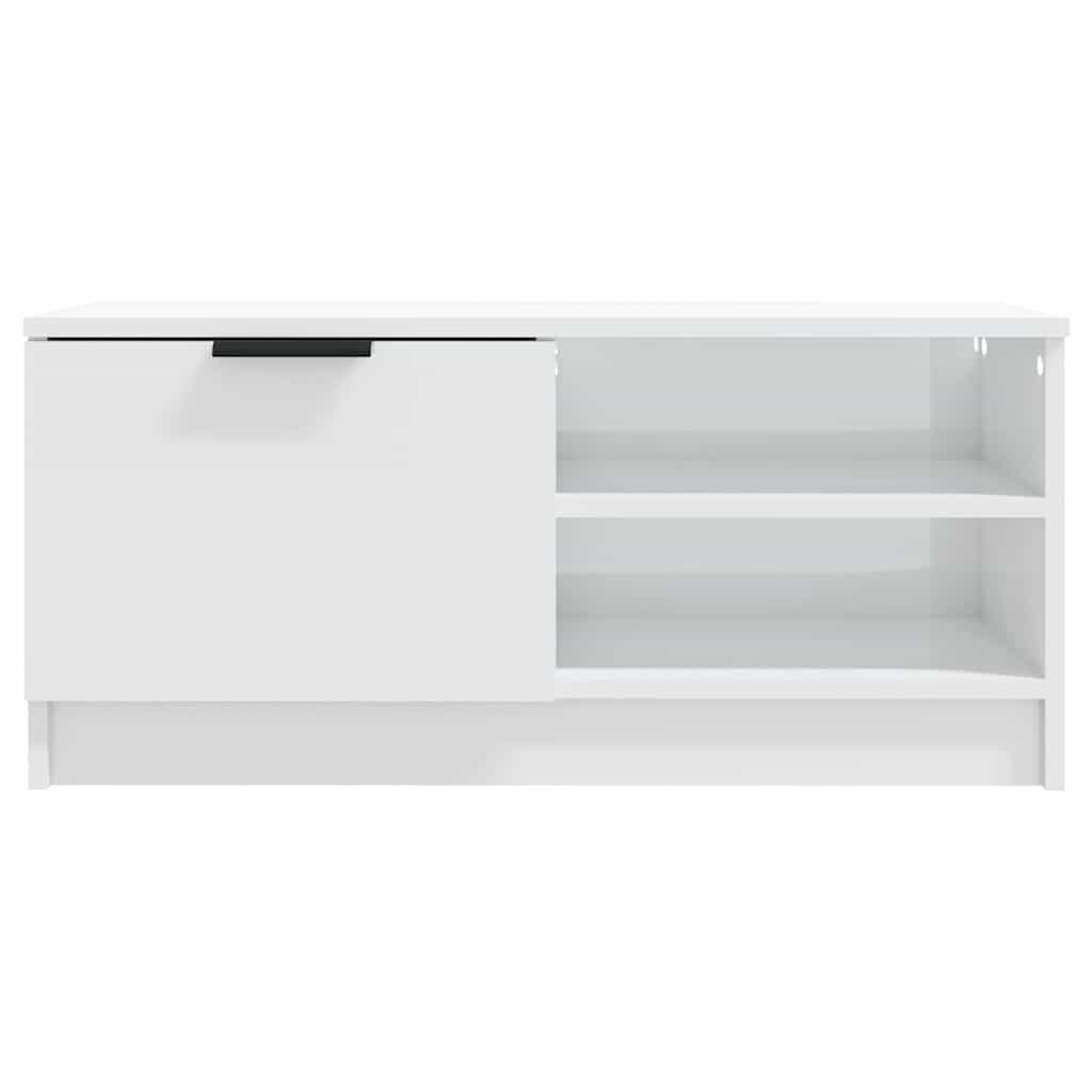 vidaXL TV Cabinet High Gloss White 80x35x36,5 cm Engineered Wood