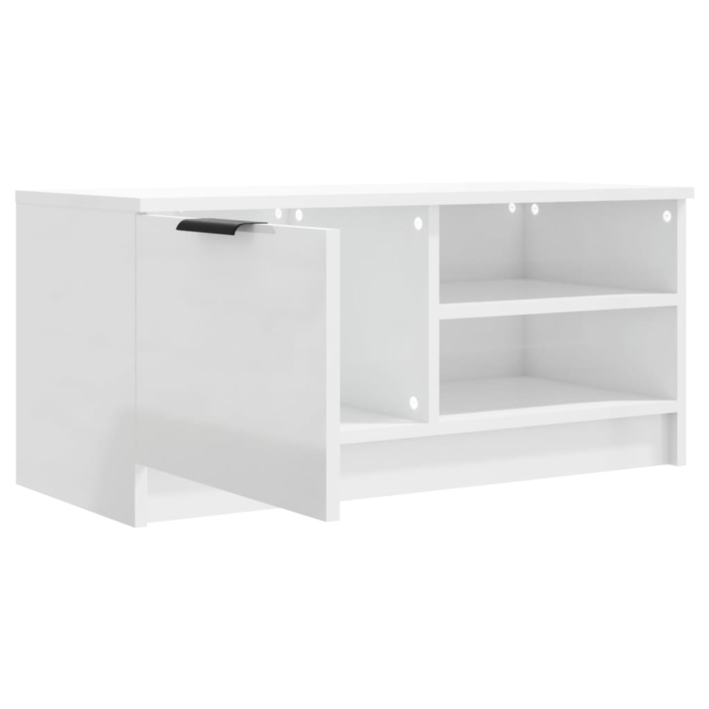 vidaXL TV Cabinet High Gloss White 80x35x36,5 cm Engineered Wood