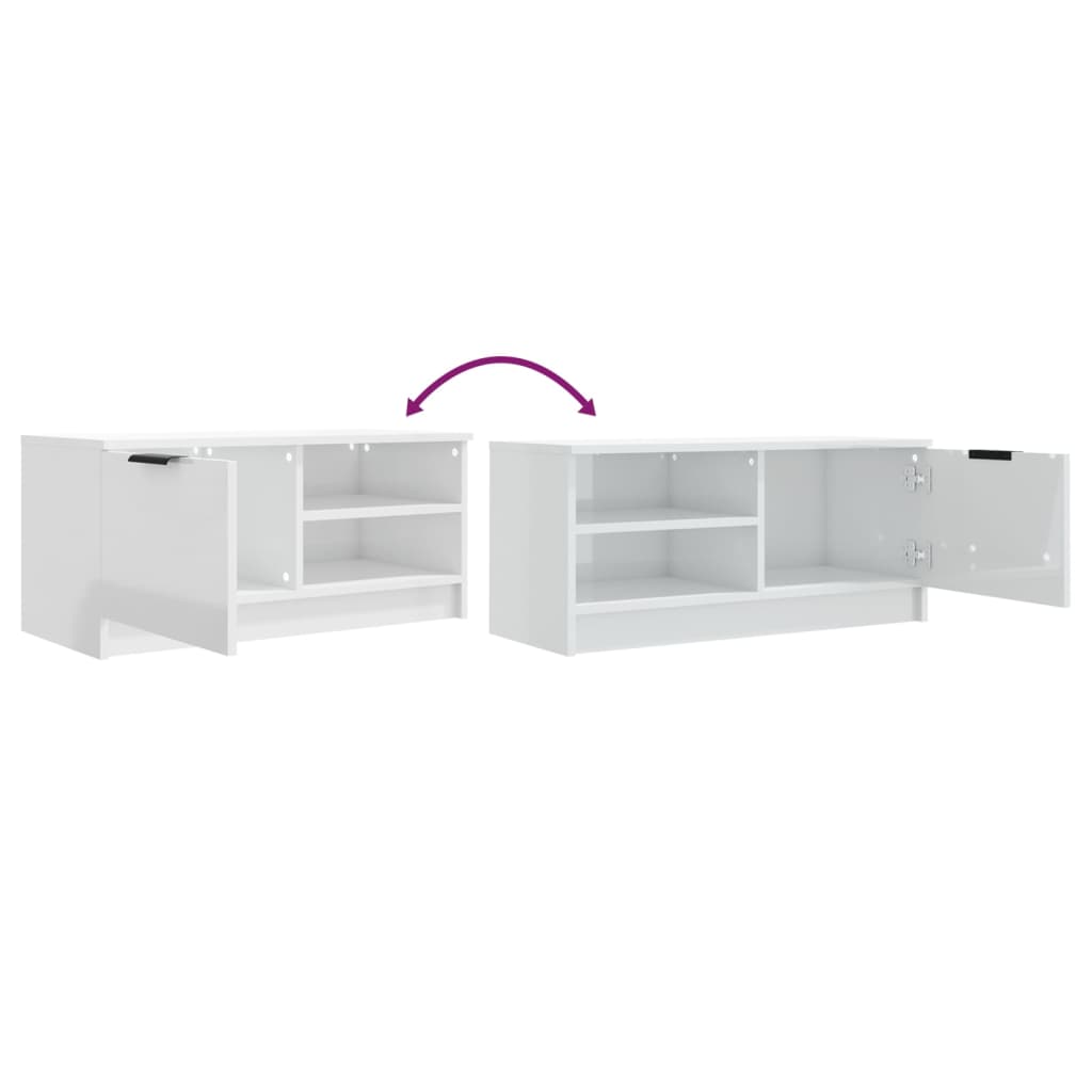 vidaXL TV Cabinet High Gloss White 80x35x36,5 cm Engineered Wood
