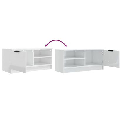 vidaXL TV Cabinet High Gloss White 80x35x36,5 cm Engineered Wood