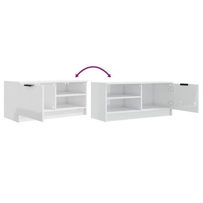 vidaXL TV Cabinet High Gloss White 80x35x36,5 cm Engineered Wood