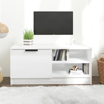 vidaXL TV Cabinet High Gloss White 80x35x36,5 cm Engineered Wood